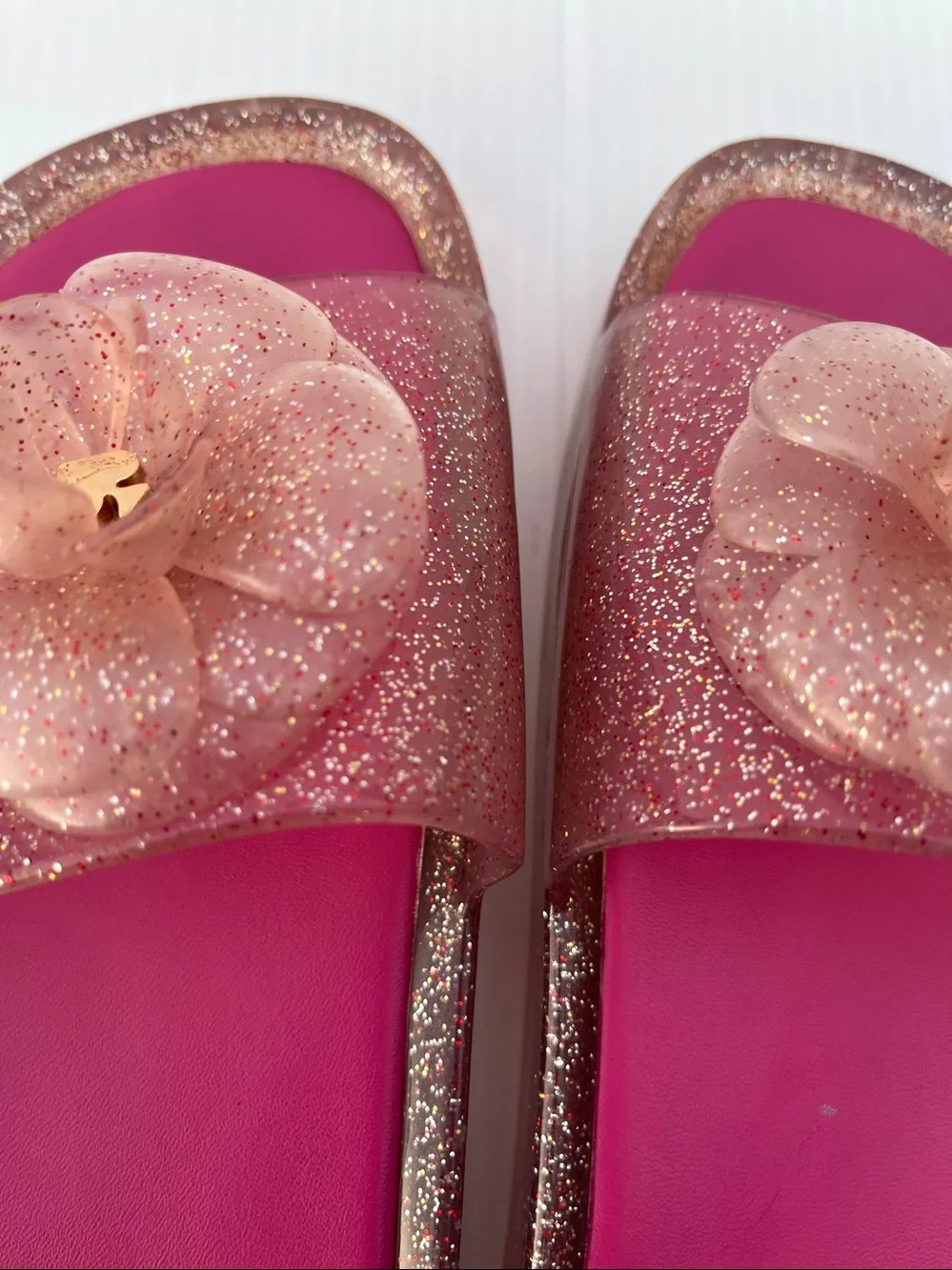 KATE SPADE Splash Glitter Rubber Jelly Slip On Sandals SZ: 9
